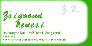 zsigmond menesi business card
